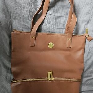 Elegant Brown Leather Tote Bag